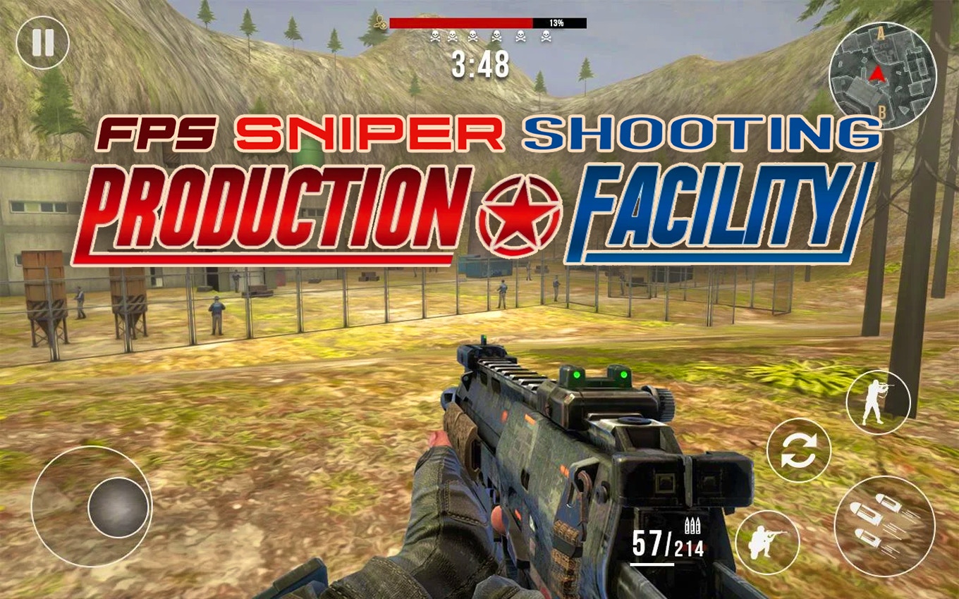 FPS Sniper Shooting: Production Facility Advanced